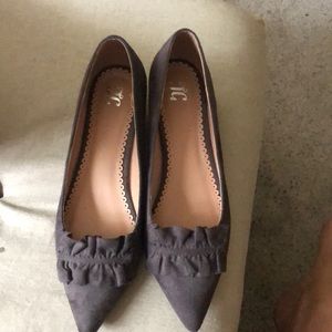 Grey Suede kitten heels